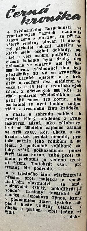 Tyto články si lidé mohli přečíst v Hraničáři, který vyšel 28. února 1989.