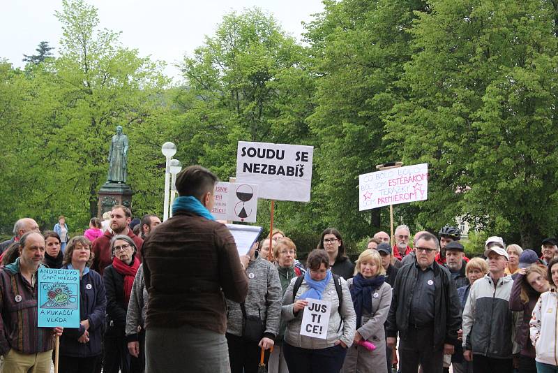 Demonstrace v Mariánských Lázních.