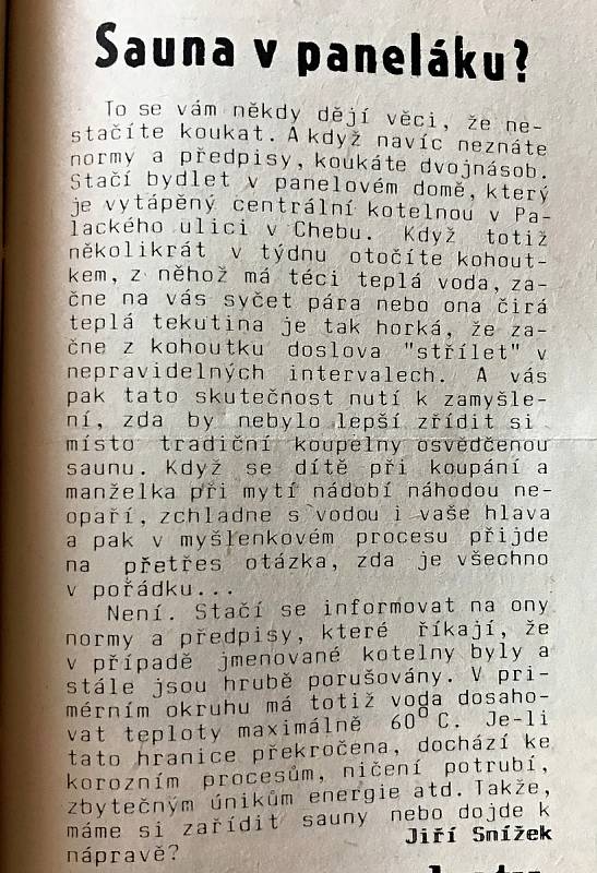 Chebský Hraničář z 27. června 1989.