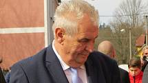 Prezident České republiky Miloš Zeman navštívil obec Krásná na Chebsku. 