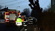Dopravní nehoda, ke které došlo ve čtvrtek 29. ledna rán ve Františkových Lázních  - Slatině