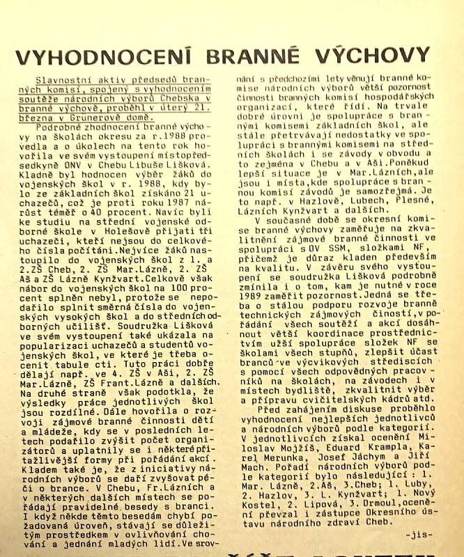 Tyto texty si čtenáři mohli přečíst v 13. čísle Hraničáře, který vyšel 29. března 1989.