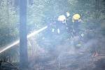 Hasiči zkrotili požár lesní hrabanky u Milíkova.