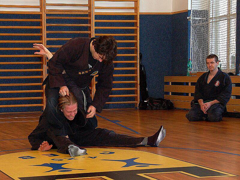 Pod vedením instruktora Shihana Pavla Slavíka se ve 4. Základní škole v Chebu uskutečnil seminář bojových sportů.