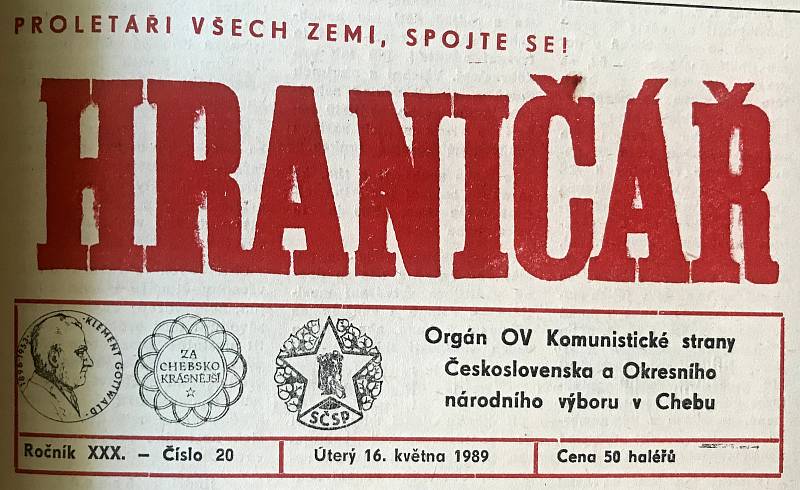 Chebský Hraničář ze 16. května 1989