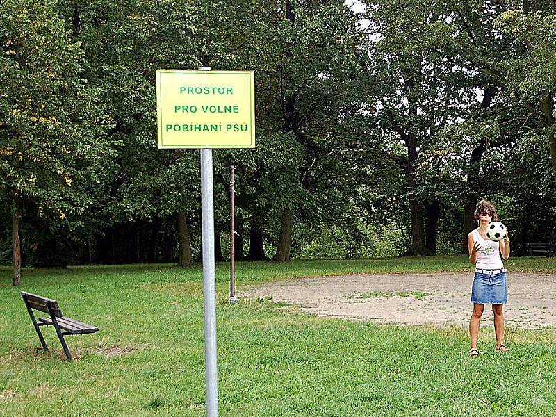 Podle původního návrhu "psí" vyhlášky v Chebu, mohli majitelé psů venčit své miláčky na dětském hřišti ve Dvořákovo sadech