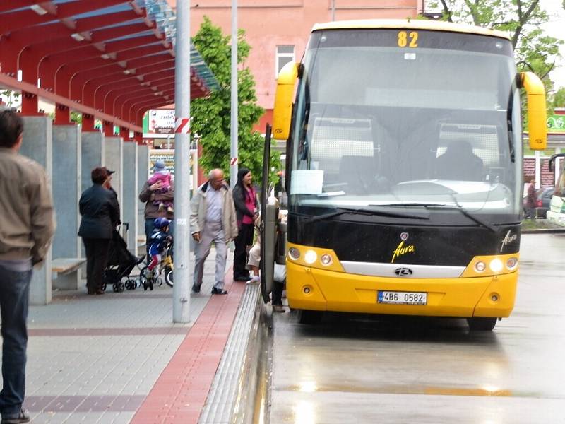 Autobusový terminál v Chebu. 