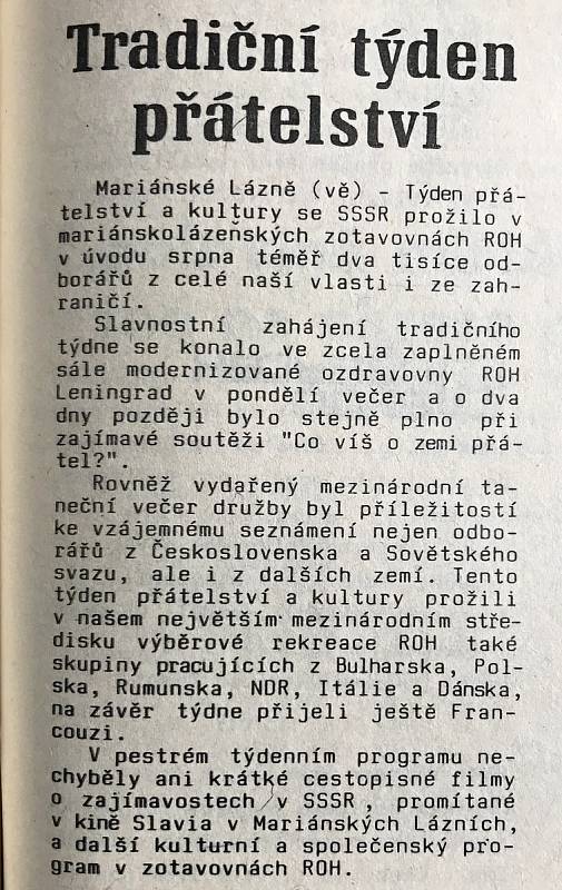 Každé úterý přinášíme zprávy, které jste si mohli přečíst před 30 lety v Hraničáři.