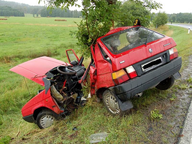 Tragická dopravní nehoda se stala v úterý 22. července u Skalné na Chebsku. Řidička nepřežila náraz do stromu