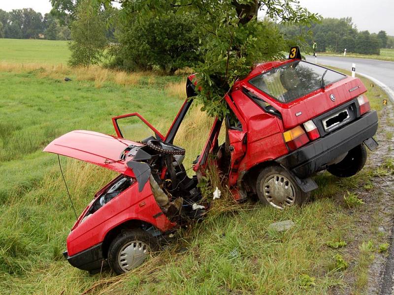 Tragická dopravní nehoda se stala v úterý 22. července u Skalné na Chebsku. Řidička nepřežila náraz do stromu