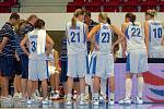 Mezinárodní basketbalový turnaj. Reprezentační družstvo (v bílém) porazilo domácí Lokomotivu KV 87:49.