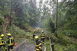 Následky bouřek v Karlovarském kraji. Hasiči řešili na 80 událostí, především na Ašsku . Čerpali vodu za zatopených prostorů a odstraňovali především stromy popadané na silnice.
