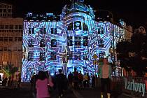 Festival světel v centru Karlových Varů.