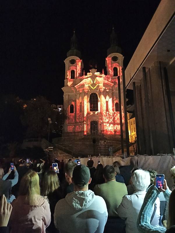 Festival světel v centru Karlových Varů.