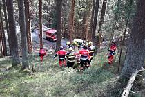 K poranění dřevorubce a k požáru v bytě vyjížděli na Velký pátek hasiči v Karlovarském kraji.