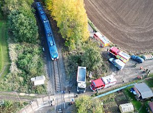 Střet osobního vlaku a nákladního auta u Nové Role.