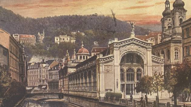 Původní Vřídelní kolonáda v Karlových Varech.