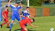 Vítězem krajského poháru mužů KKFS se stali po výhře 1:0, fotbalisté Nového Sedla (v červeném), kteří udolali nejdecký FK (v modrém).