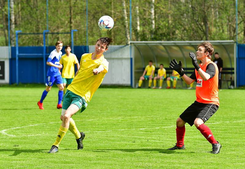 Teplá (ve žlutém) neuspěla v Nejdku, prohrála 0:6.