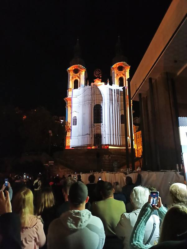 Festival světel v centru Karlových Varů.