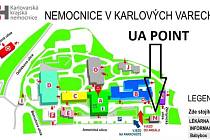 UA point v Karlovarské krajské nemocnici.