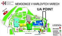 UA point v Karlovarské krajské nemocnici.