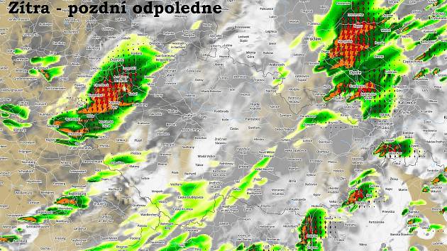 Meteorologický polský model předvídá bouřky na Karlovarsku.