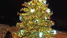 Rozsvícení vánočního stromu v Karlových Varech.