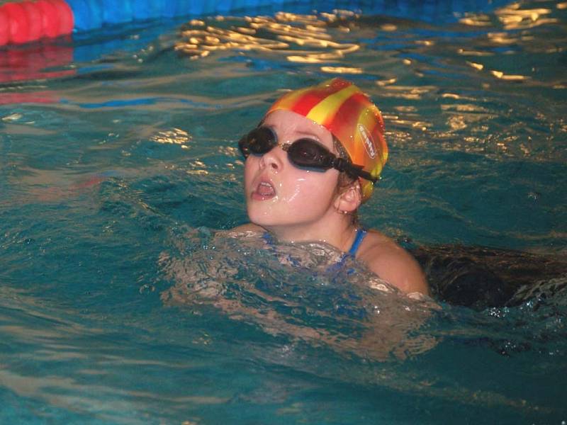 Mikulášské plavecké závody pro handicapované děti v Alžbětiných lázních.