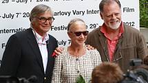 První den festivalu. Jiří Bartoška, Helen Mirren a Taylor Hackford.