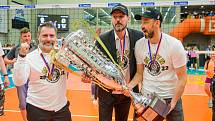 Radost měli z třetího mistrovského titulu v historii karlovarského klubu prezident Jakub Novotný i viceprezident Jan Meruna.