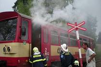 Hornoblatenští hasiči zasahovali také při požáru vlaku.