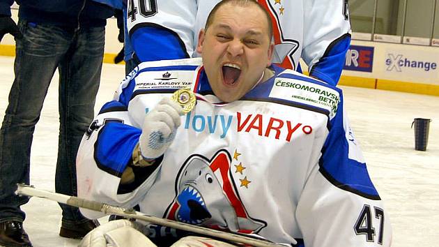 Bohumír ´Shrek´ Mach, gólman SKV Sharks Karlovy Vary