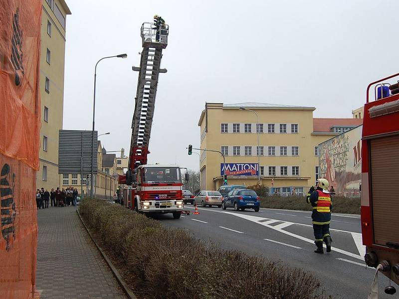 Hasičské cvičení.