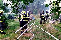 Požár rodinného domu v Merklíně nepřežil jeden člověk  Foto:HZS KK