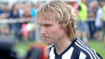 Pavel Nedvěd odehrál mistrovské utkání I.B třídy ve Sklané.