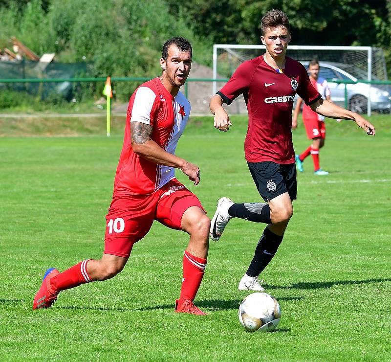 Karlovarská Slavia na závěr letní přípravy nestačila na Spartu Praha U19, které podlehla 3:4.