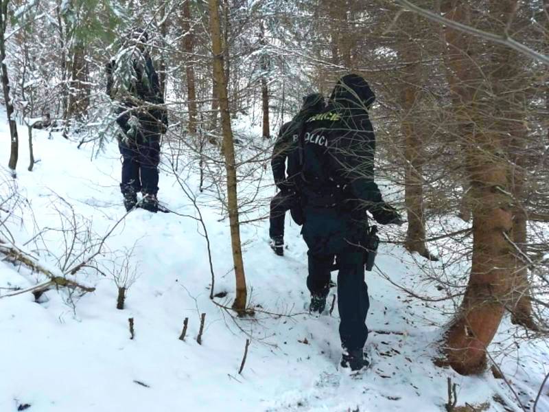 Policejní pátrací akce po lupičích ze zlatnictví v lázeňských lesích.