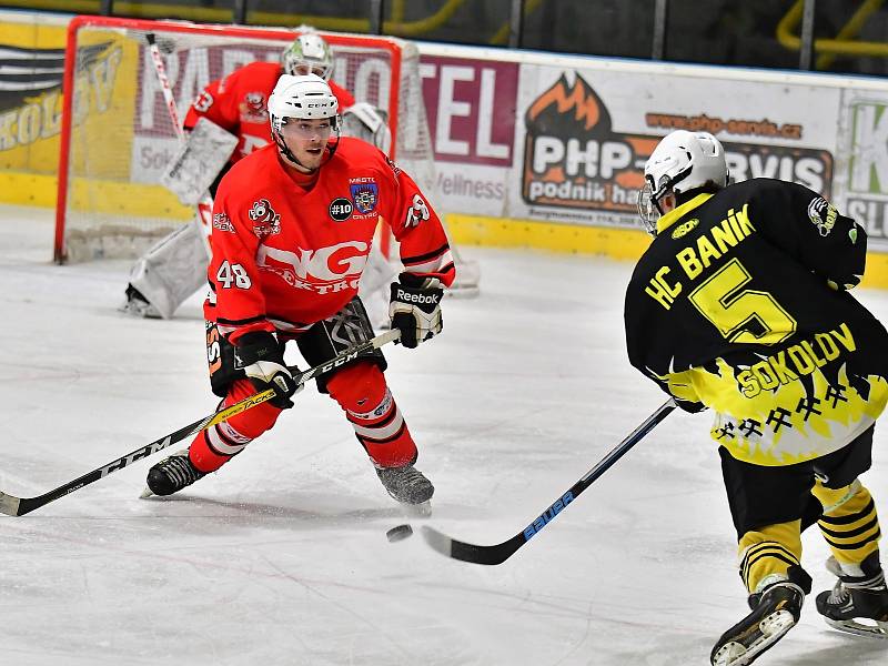 Utkání čtvrtfinále play off krajské hokejové ligy: Baník Sokolov "B" - Čerti Ostrov