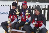 Čtyři medaile vybojovali o víkendu lyžaři karlovarského Slovanu. Hned dvěma tituly se může pochlubit Petra Nováková, třetí přidal Jakub Rádl (vlevo) a medailovou kolekci doplnil bronzem Radim Vik.