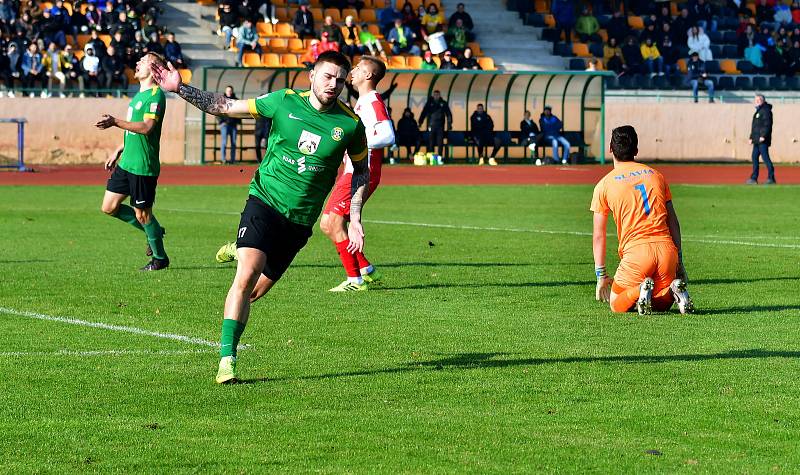 Ve šlágr Fortuna ČFL remizoval Baník Sokolov v krajském derby s karlovarskou Slavií 1:1.