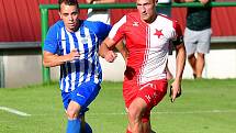 Karlovarská Slavia sice vedla v derby nad Ostrovem již 2:0, přesto nakonec uhrála pouze nerozhodný výsledek 2:2.