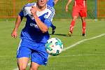 Vítězem krajského poháru mužů KKFS se stali po výhře 1:0, fotbalisté Nového Sedla (v červeném), kteří udolali nejdecký FK (v modrém).