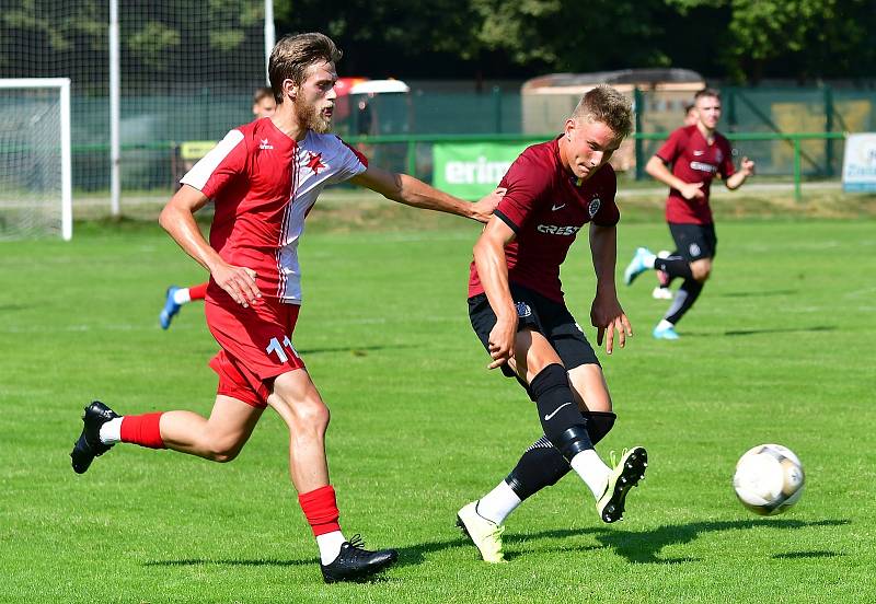 Karlovarská Slavia na závěr letní přípravy nestačila na Spartu Praha U19, které podlehla 3:4.
