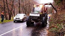 Čistí okolí silnice. Zaměstnanci Lázeňských lesů letos vyčistí část silnice kolem Březové.