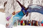 Po dva dny si podmanil klínovecký snowpark Evropský pohár na U-rampě. Celkem bojovalo na Klínovci o evropské body pětapadesát riderů.