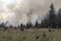 Požár lesa u Útviny.