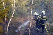 Rozsáhlý požár lesa mezi obcí Barochov a zříceninou hradu Zbořený Kostelec zachvátil ve čtvrtek plochu téměř pěti hektarů.