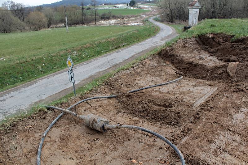 Ze zahájení výstavby obchvatu Olbramovic.