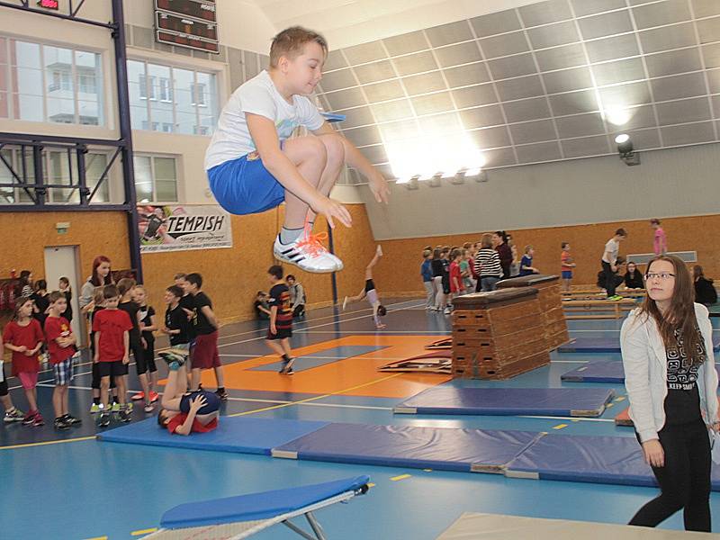 Gymnastický víceboj smíšených školních družstev. 